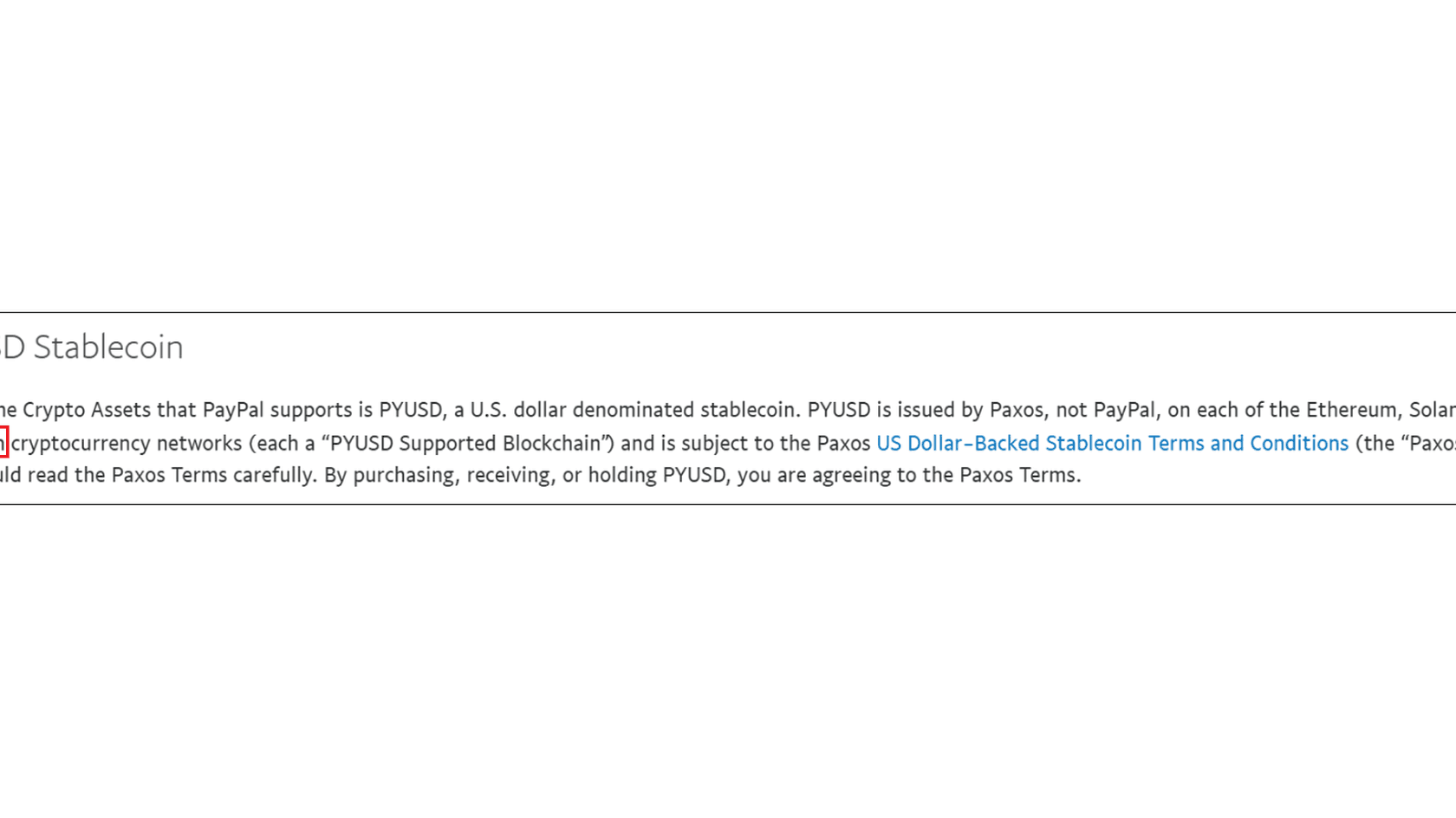 Arbitrum's Mention in PayPal's Docs. Source: PayPal's Terms & Conditions