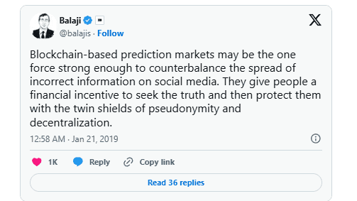 What Are Prediction Markets. Source: @balajis