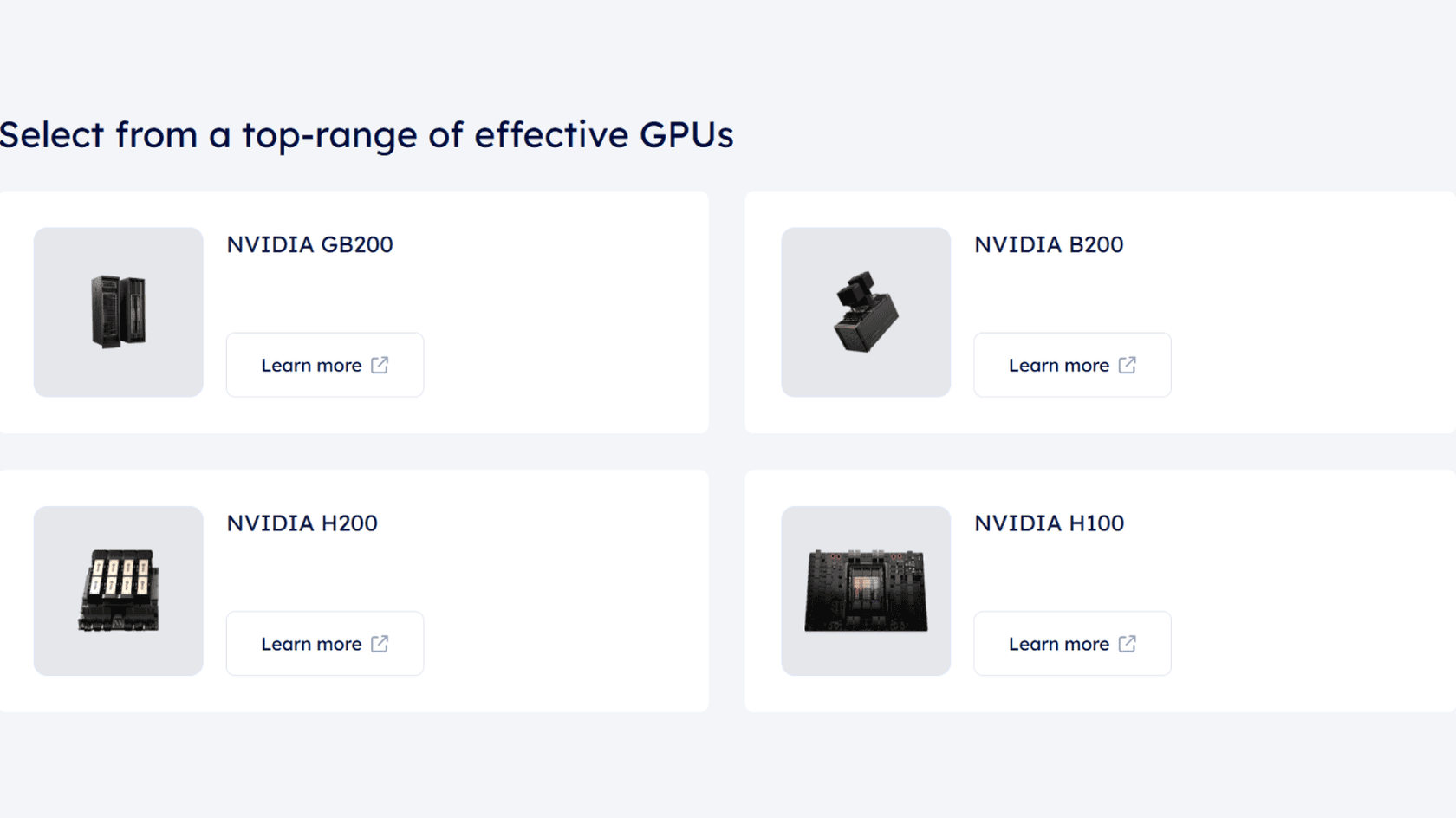 Select from a Top-Range of Effective GPUs