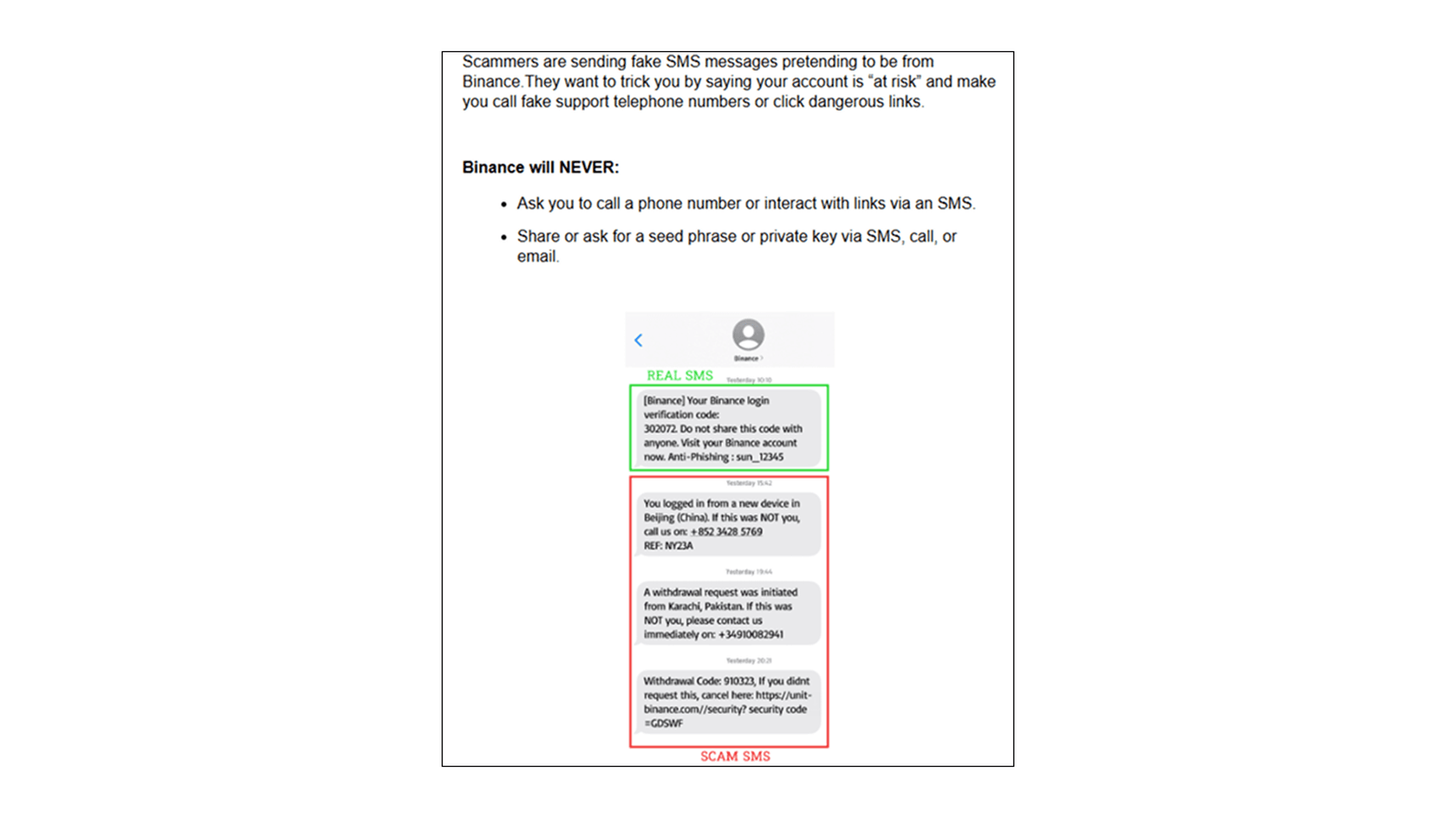 Fake Message from Scammers. Source: Wu Blockchain
