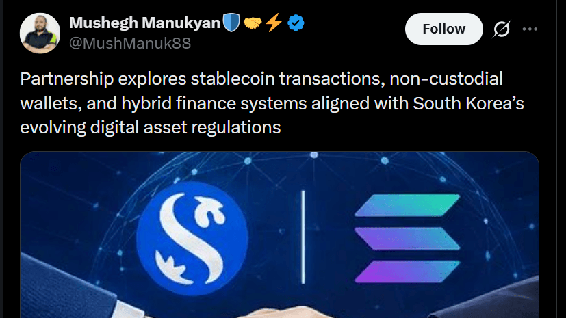 Source X | Shinhan Card and Solana Foundation partnered on a pilot for stablecoin payments 