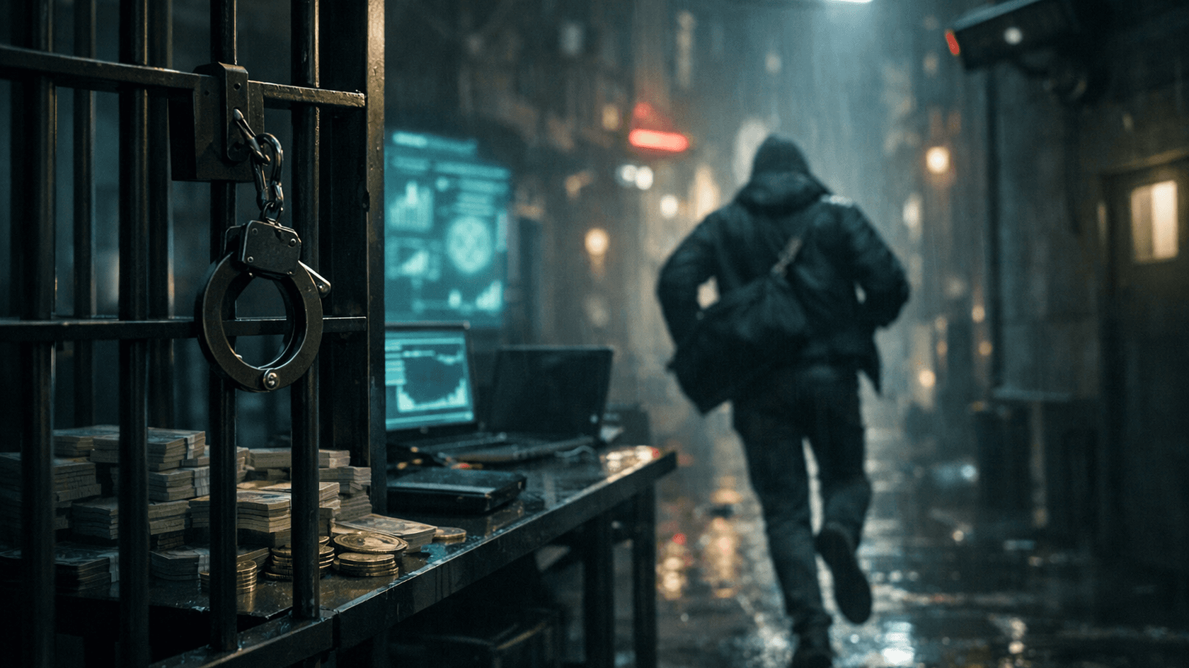 The convict severed his electronic ankle monitor and fled justice back in December while the court prepared the maximum sentence for massive money laundering.