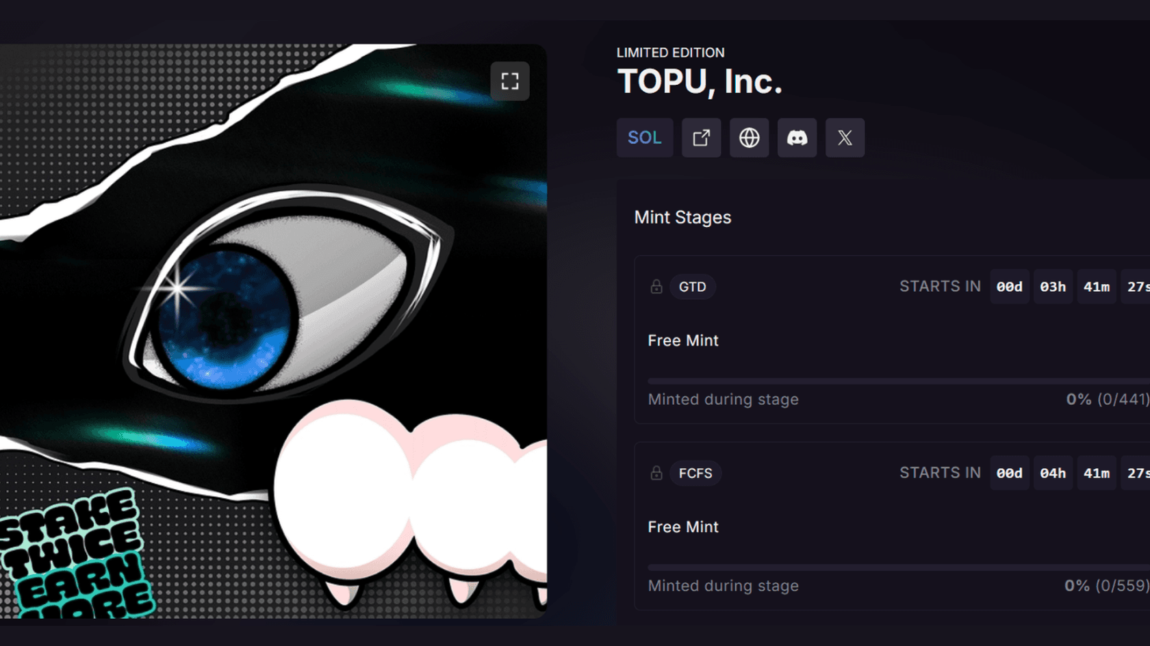 TOPU, Inc. Minting Page. Source: @fragmetric/Magic Eden
