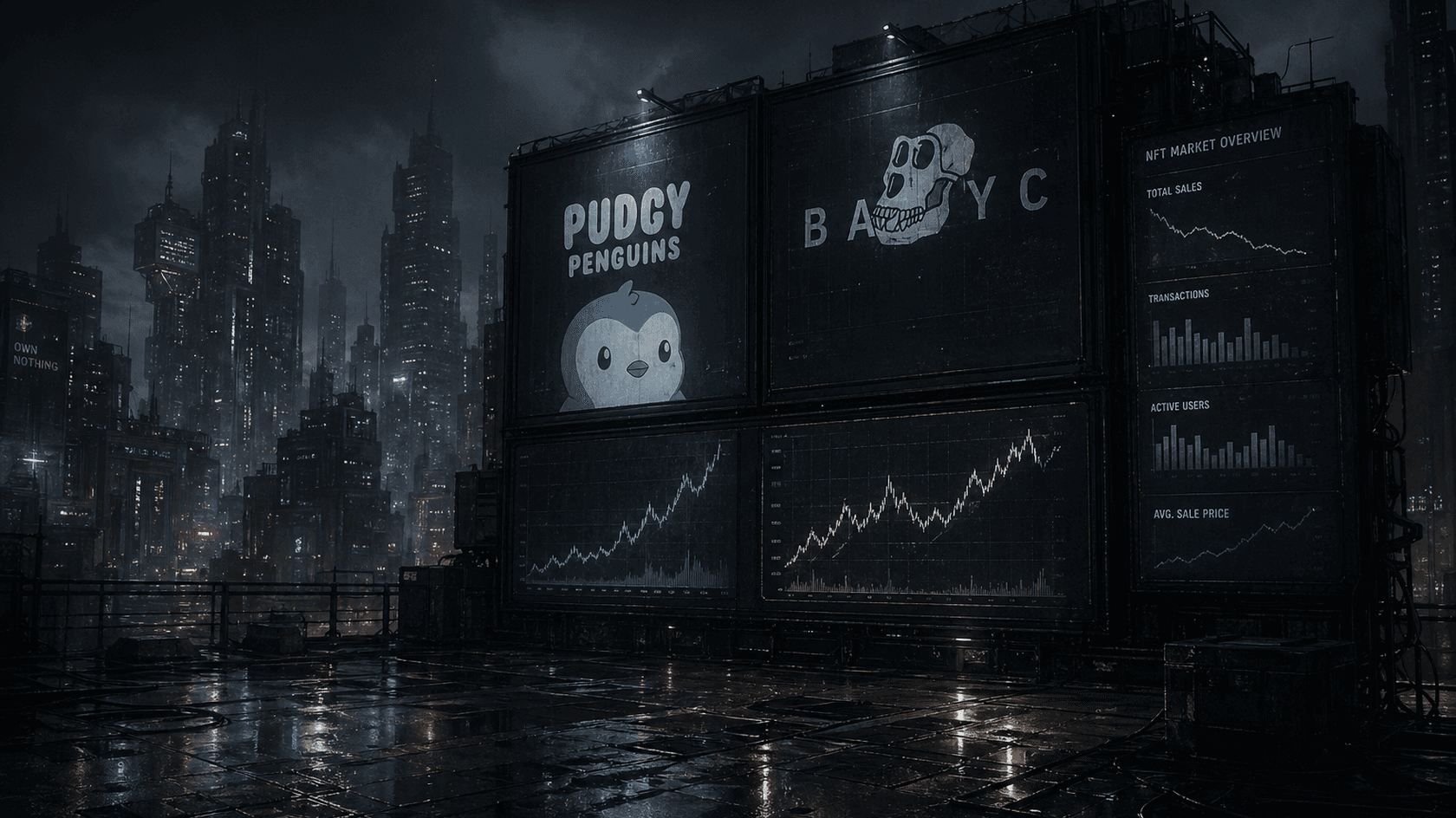 The floor price of Pudgy Penguins broke above 5 ETH, while BAYC rose by 81% over the past month. At the same time, overall transaction volume nearly halved.