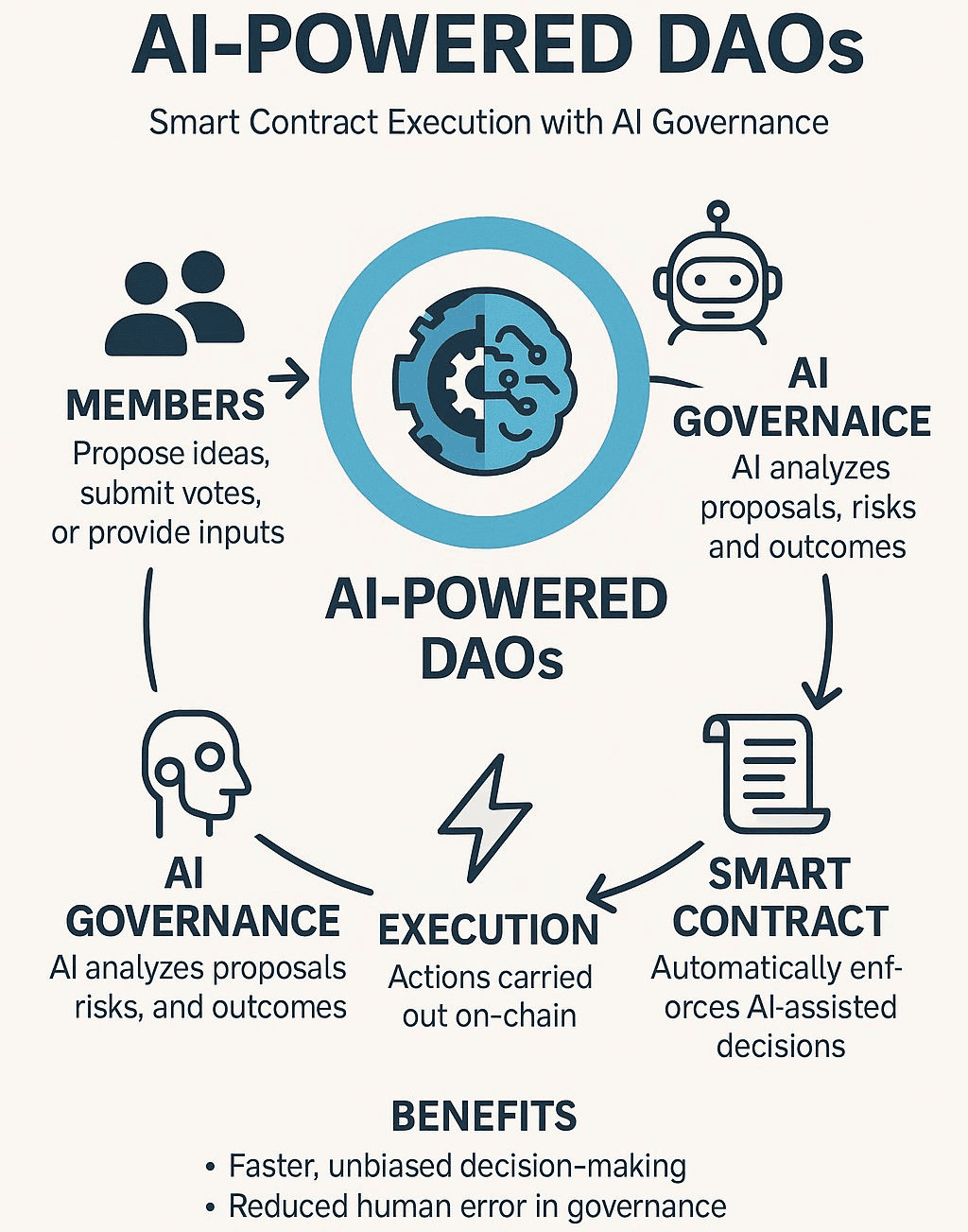 AI-powered DAOs. Image Source: Tesseract Academy