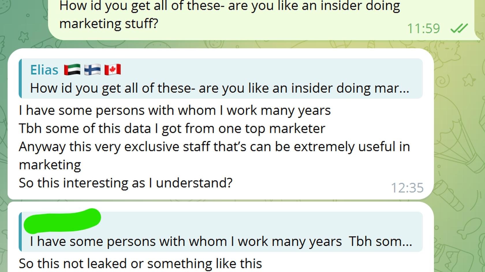 Correspondence with the data broker. Source: Cointelegraph