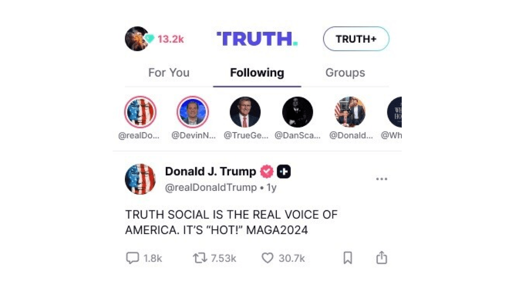 Trump's Announcement. Source: truthsocial.com