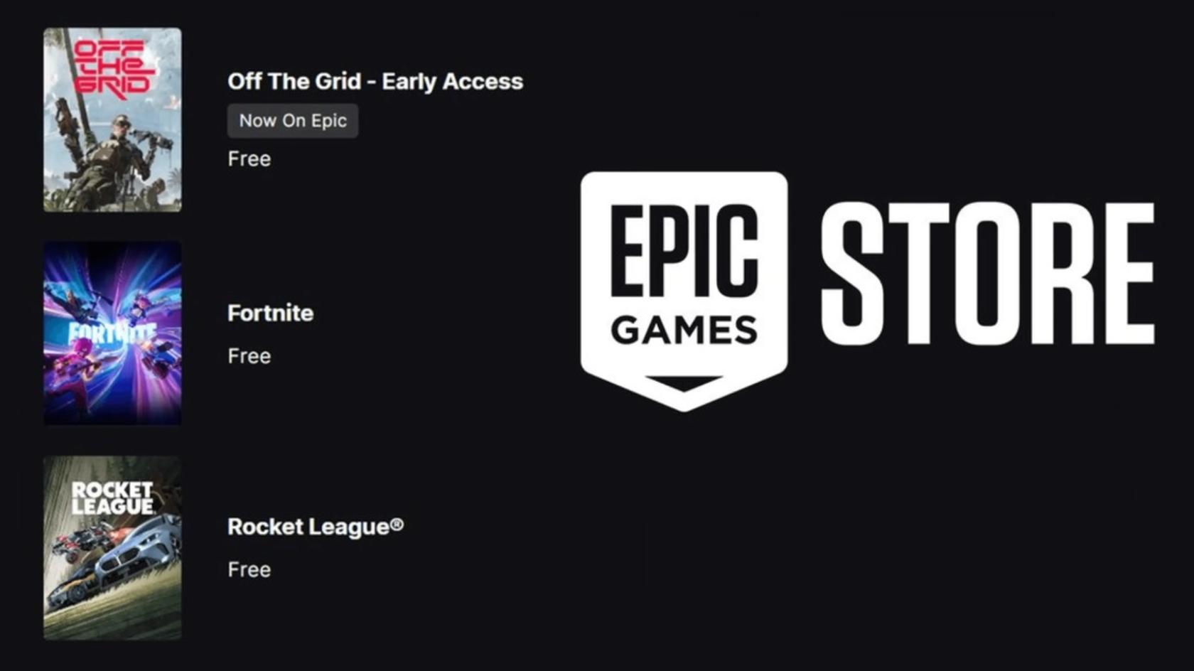 Most Popular free-to-play Games. Source: Epic Games Store