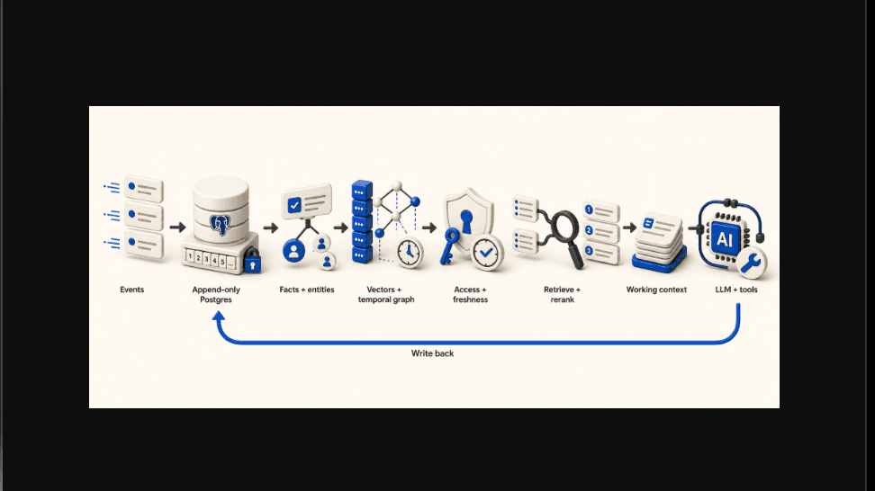 Combining a state machine, Postgres, and graphical storage together can work great for enterprise AI memory setup