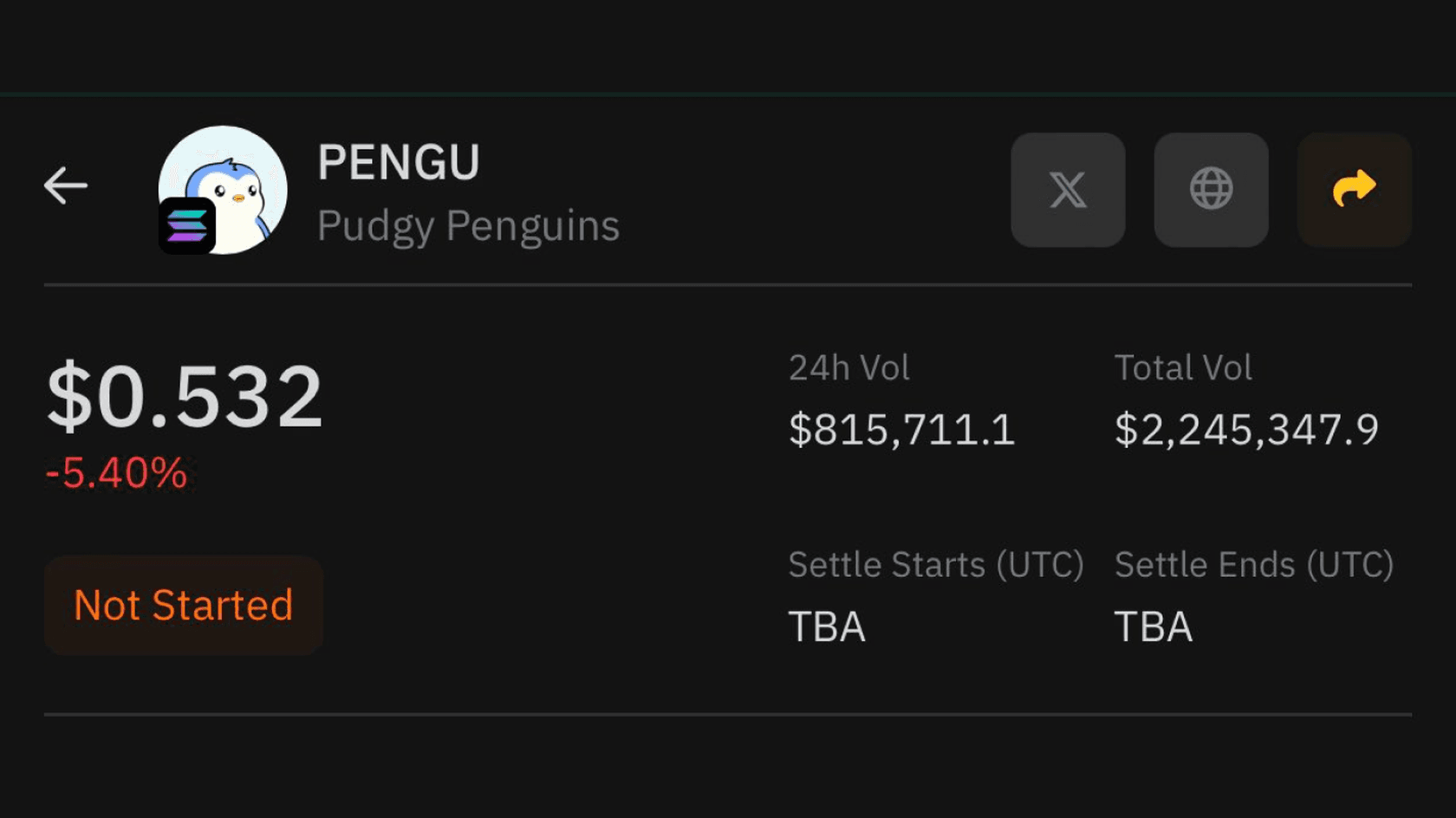 PENGU Presale Price. Source: X