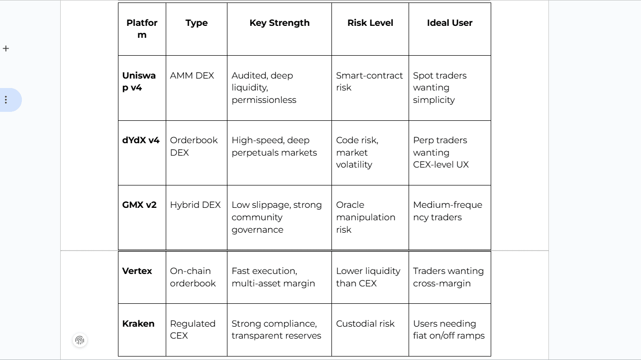 Note: No platform is risk-free. All data as of Q4 2025 