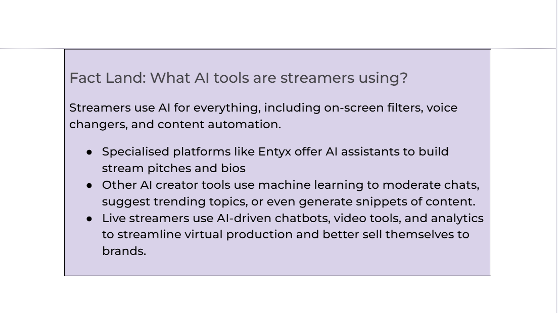 What AI tools are streamers using?