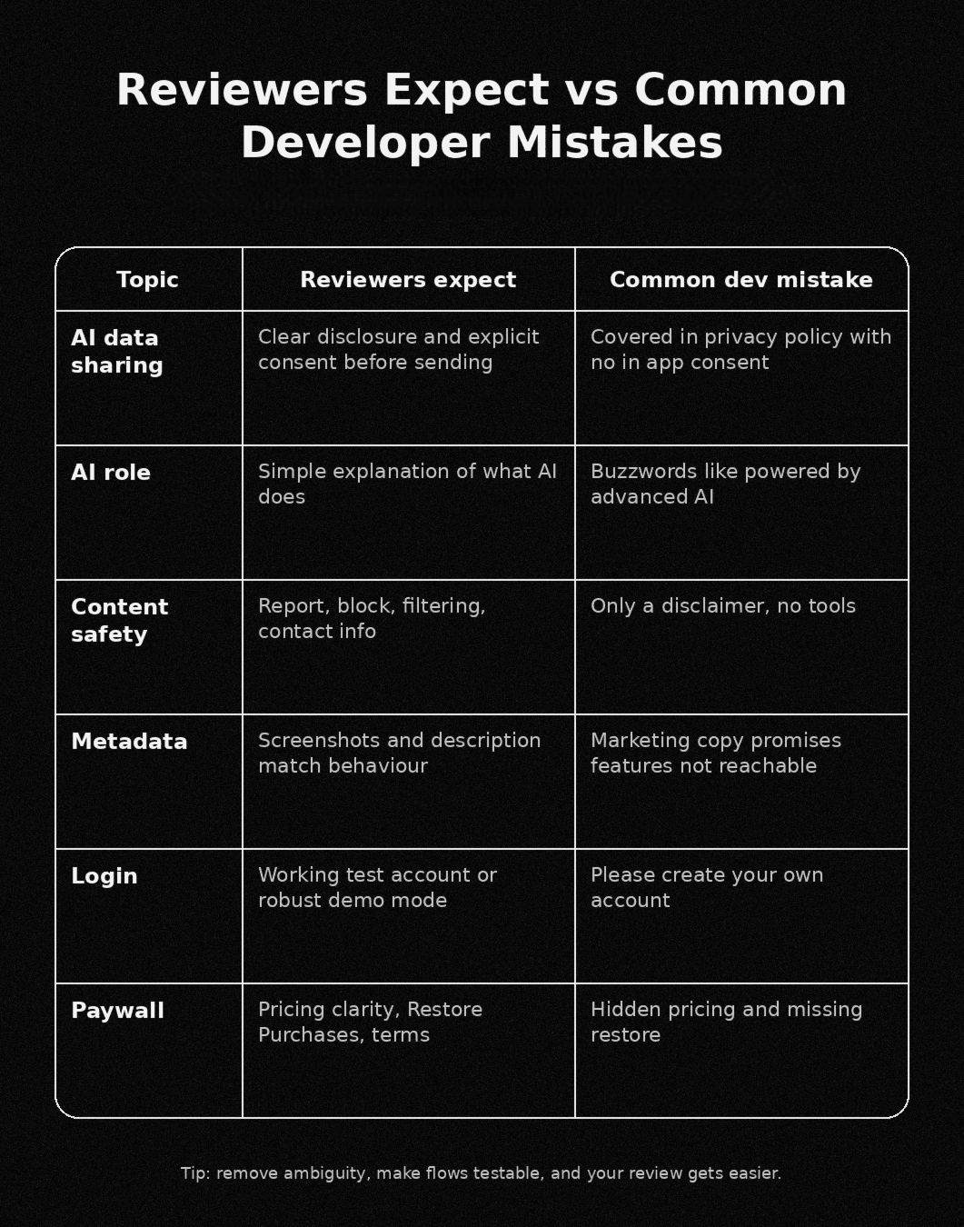 Reviewers Expect vs Common Developer Mistakes