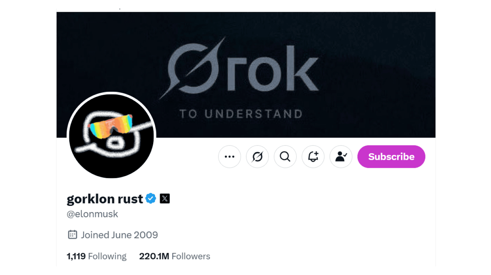 «gorklon rust» aka Elon Musk. Source: @elonmusk