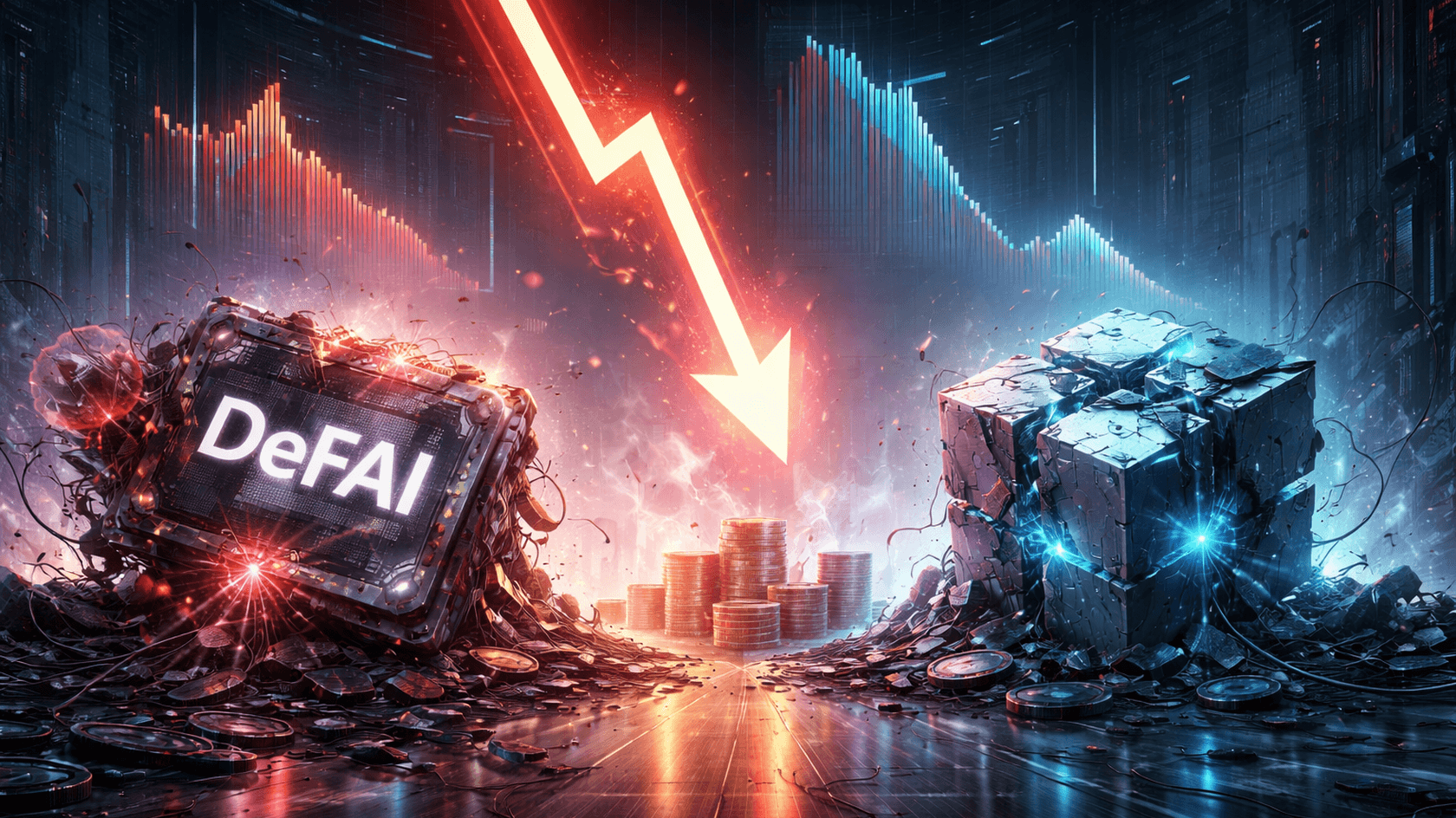 Speculative capital fled popular niches: modular networks and DeFAI led the decline with nearly total asset devaluation.