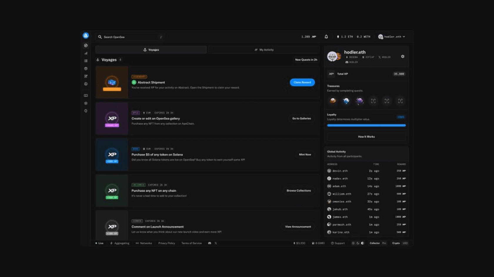 OpenSea OS2 Interface. Source: @opensea