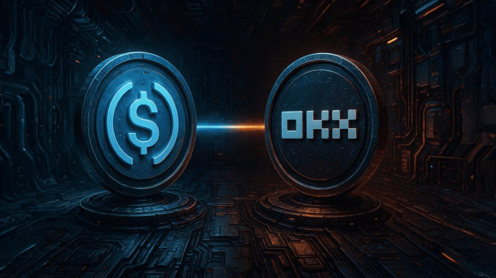 Zero-fee fiat-to-stablecoin swaps from Circle and OKX.